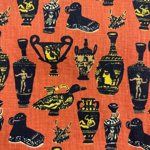 Nooworks Linen Garden Suit Jumpsuit In Pots Orange Black Novelty Print - Picture 3 of 12